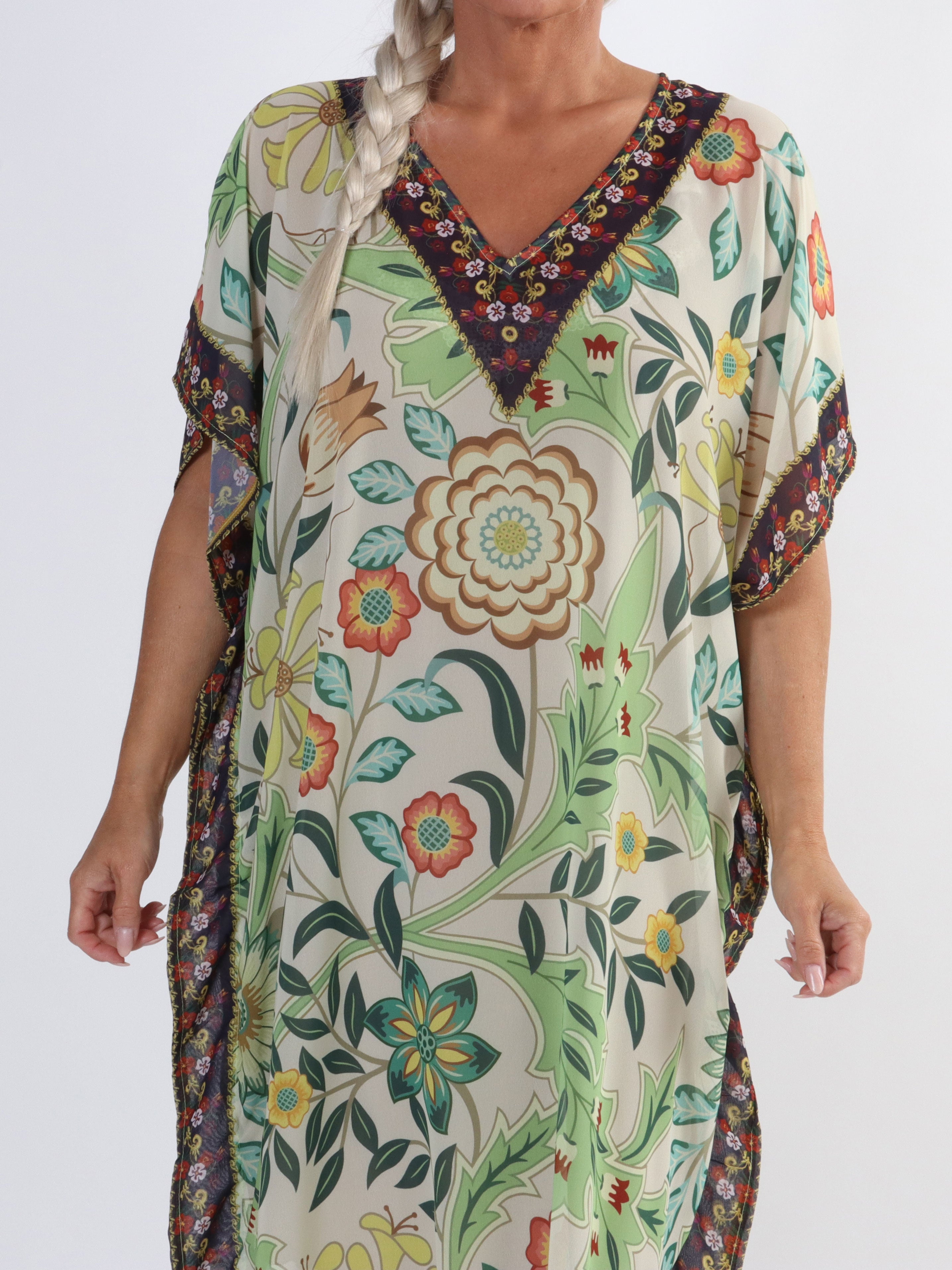 Marta - Lang plus size tunika med mønster